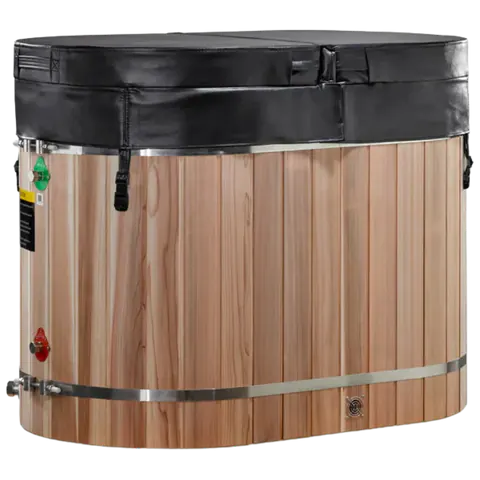 Dynamic Cold Therapy DCT-BO-50-PLPC-34 Oval Barrel Tub Cold Plunge (50-P) Pacific Cedar - 3/4 IN-OUT without Motor (New)