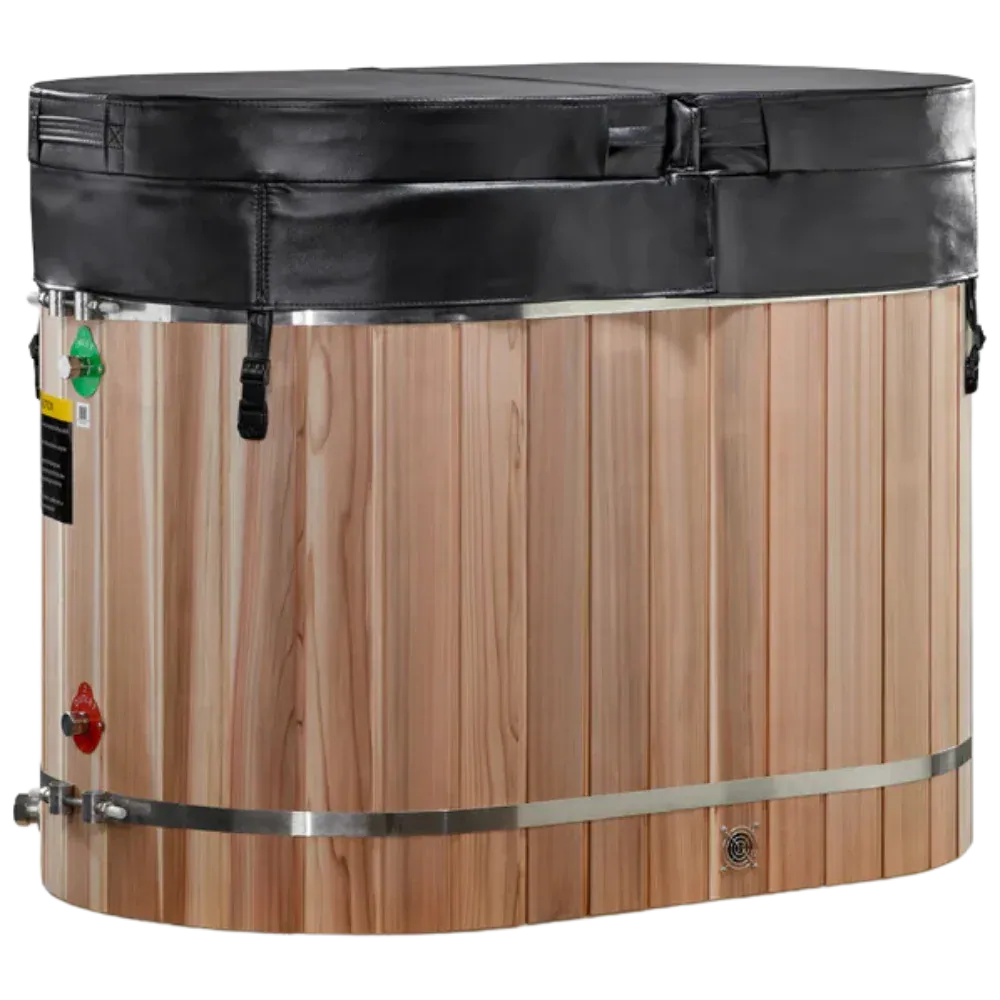 Dynamic Cold Therapy DCT-BO-50-PLPC-34 Oval Barrel Tub Cold Plunge (50-P) Pacific Cedar - 3/4 IN-OUT without Motor (New)
