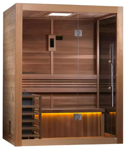 Golden Designs GDI-7202-01 "Hanko Edition" 2-3 Person Indoor Traditional Steam Sauna - Canadian Red Cedar (New)