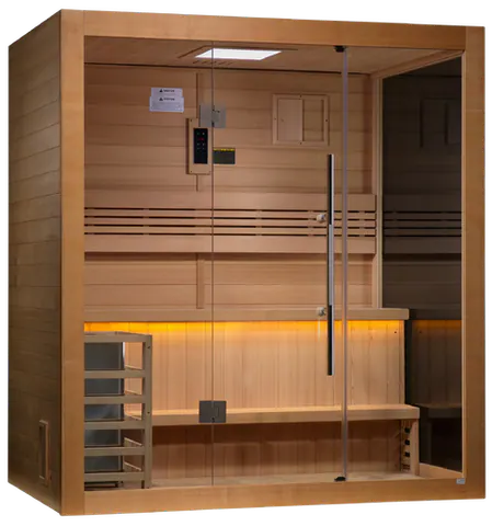 Golden Designs GDI-7203-01 "Forssa Edition" 3-4 Person Indoor Traditional Steam Sauna - Canadian Red Cedar (New)