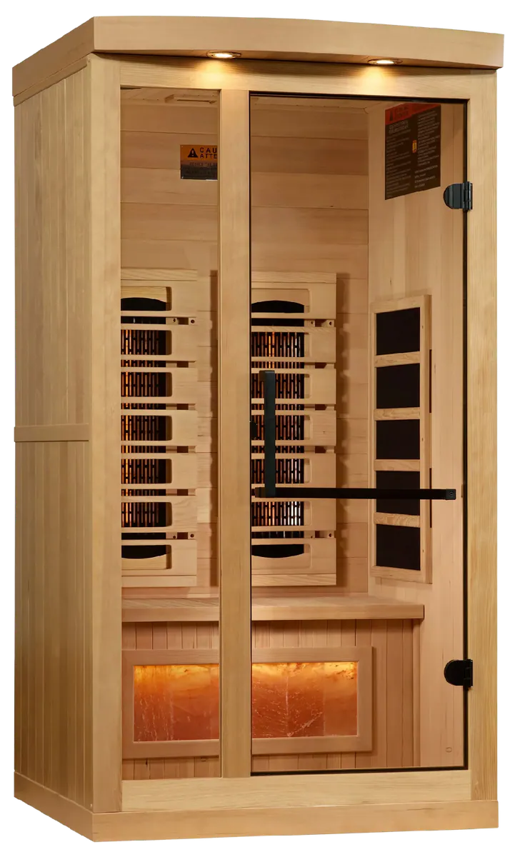 Golden Designs GDI-8010-03 Full Spectrum PureTech Near Zero EMF FAR Infrared Sauna with Himalayan Salt Bar (New)