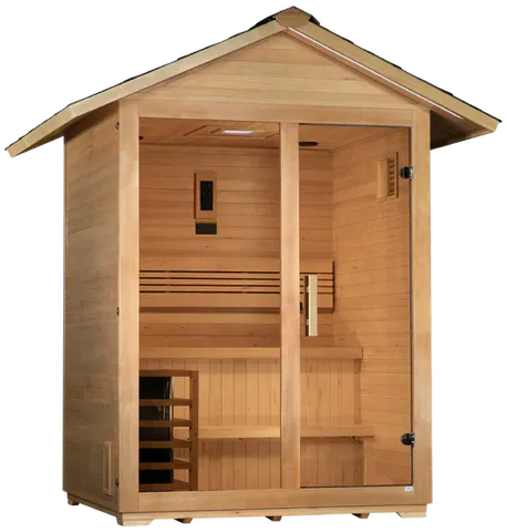 Golden Designs GDI-8103-01 Arlberg 3 Person Traditional Outdoor Sauna - Canadian Hemlock (New)