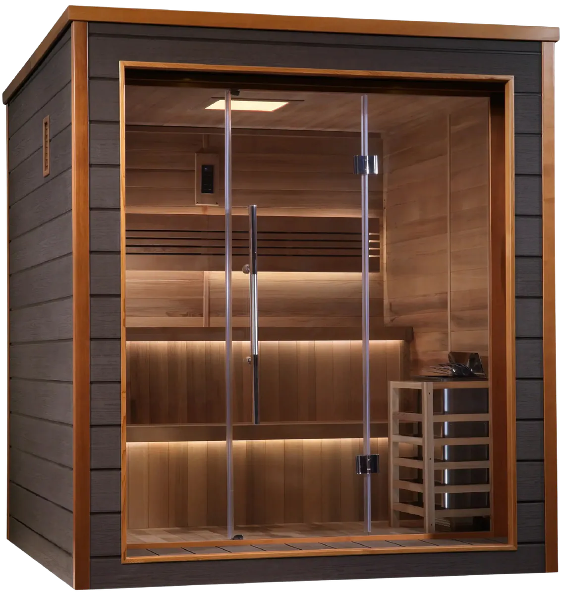 Golden Designs GDI-8206-01 Bergen 6 Person Outdoor-Indoor Traditional Sauna - Canadian Red Cedar Interior (New)