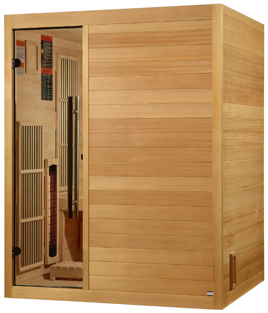 Golden Designs GDI-8330-01 Soria Near Zero EMF Full Spectrum and Harvia Traditional Stove Hybrid Sauna (New)