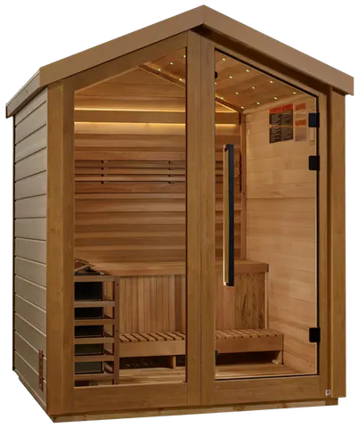 Golden Designs GDI-8503-01 Savonlinna 3 Person Outdoor Traditional Sauna - Canadian Red Cedar Interior (New)