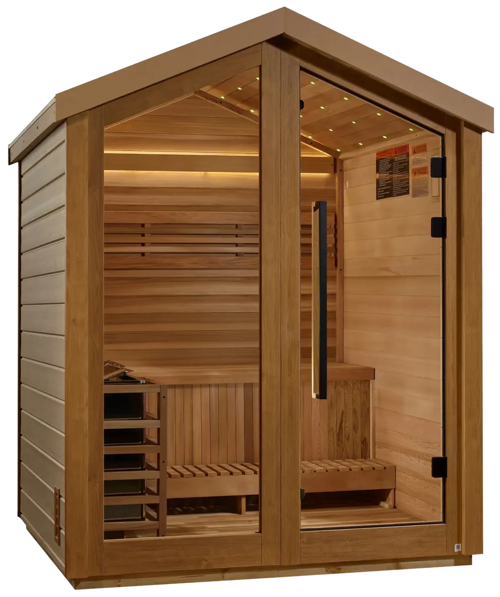 Golden Designs GDI-8503-01 Savonlinna 3 Person Outdoor Traditional Sauna - Canadian Red Cedar Interior (New)