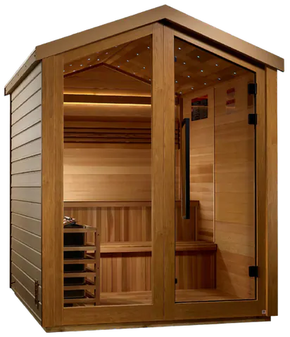 Golden Designs GDI-8506-01 Kaarina 6 Person Outdoor Traditional Sauna - Canadian Red Cedar Interior (New)