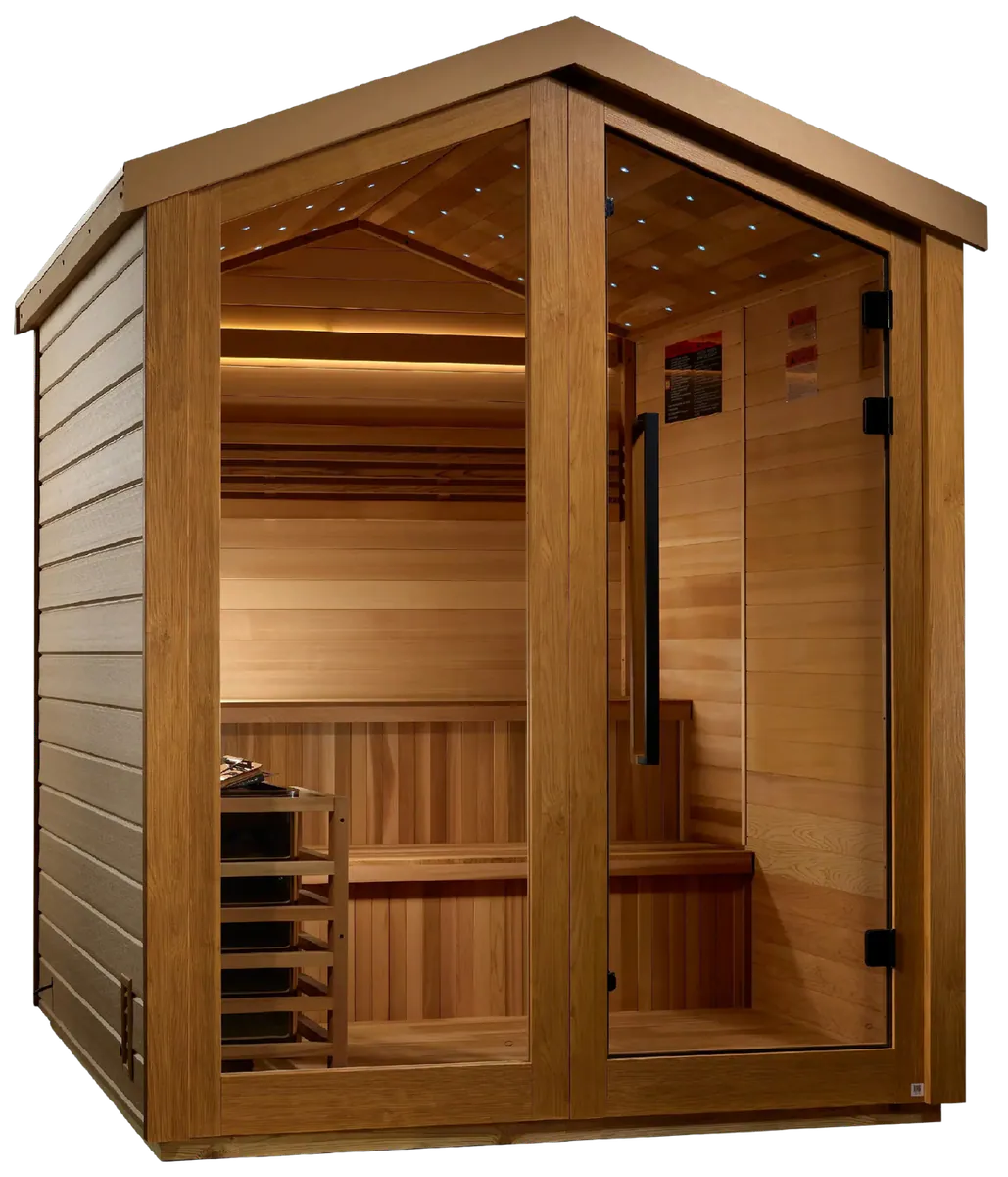 Golden Designs GDI-8506-01 Kaarina 6 Person Outdoor Traditional Sauna - Canadian Red Cedar Interior (New)