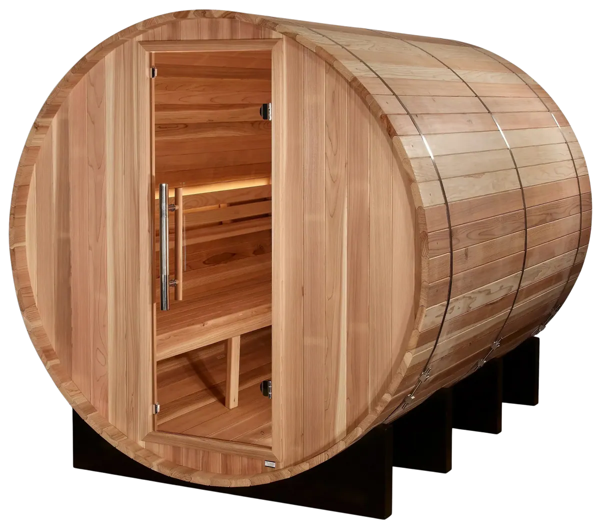 Golden Designs GDI-B006-01 Klosters 6 Person Barrel Traditional Sauna - Pacific Cedar (New)