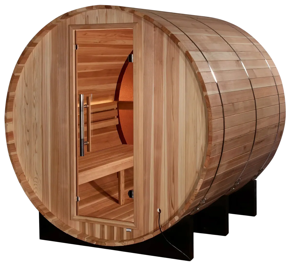 Golden Designs GDI-B024-01 Zurich 4 Person Barrel with Bronze Privacy View - Traditional Sauna - Pacific Cedar (New)