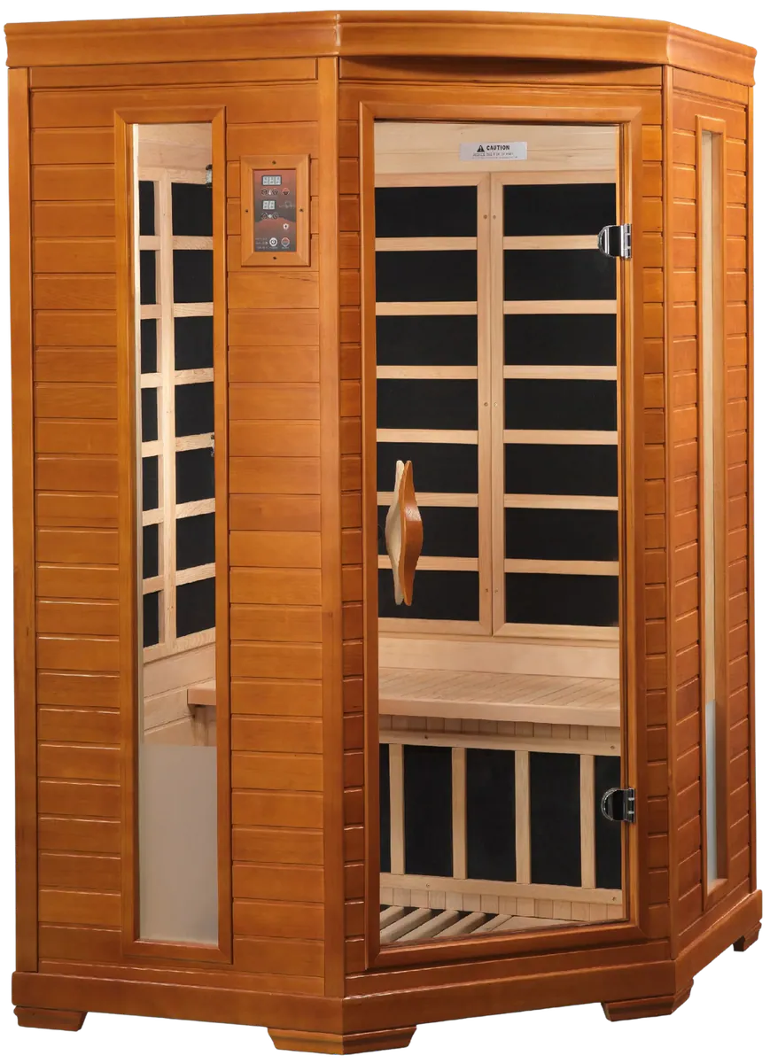 GoldenDesigns DYN-6225-02 Elite Dynamic Heming Elite 2-person Corner Ultra Low EMF FAR Infrared Sauna (New)