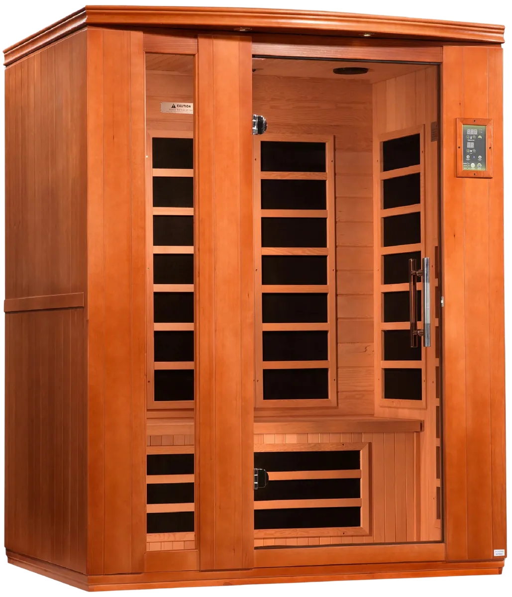 GoldenDesigns DYN-6336-02 Elite Dynamic Lugano 3-person Ultra Low EMF FAR Infrared Sauna (New)