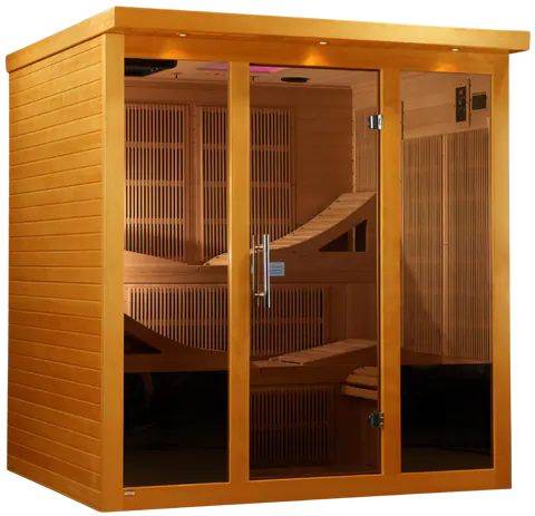 GoldenDesigns DYN-6996-01 Elite Dynamic Monaco 6-person Ultra Low EMF FAR Infrared Sauna (New)