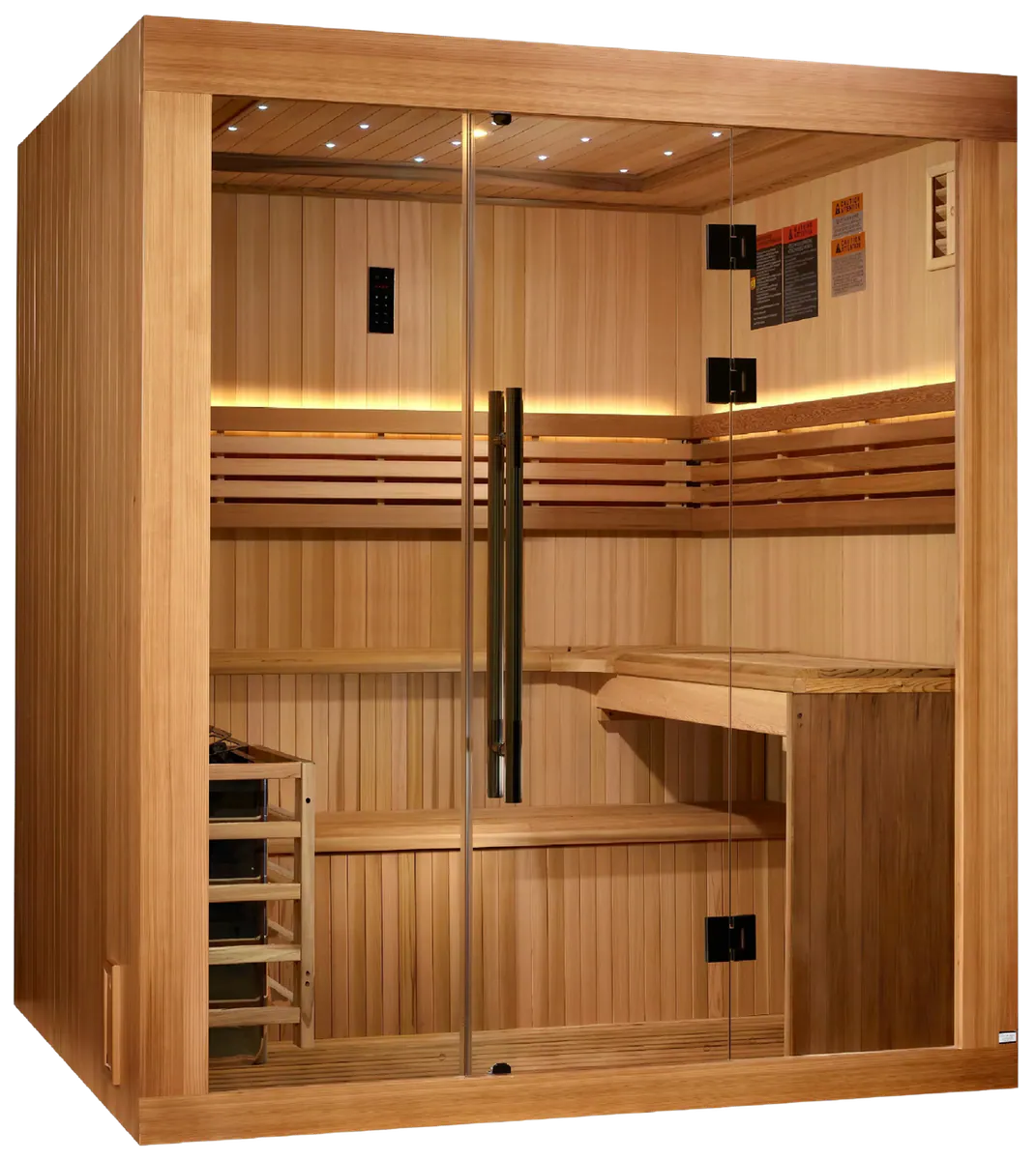 GoldenDesigns GDI-7689-02 Osla Edition 6 Person Traditional Sauna - Canadian Red Cedar Interior and Pacific Premium Clear Cedar Exterior (New)