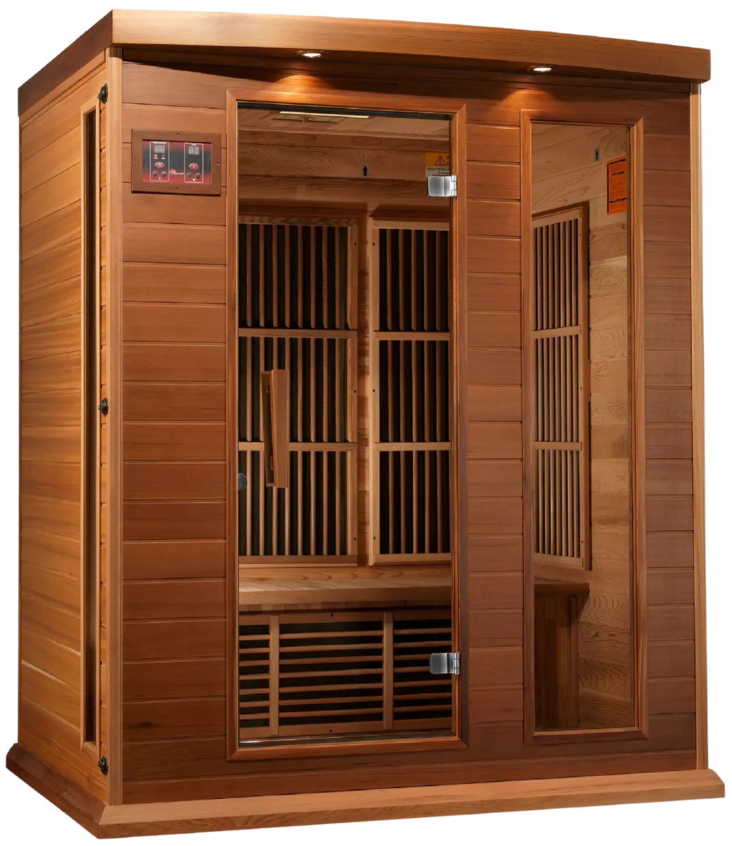 GoldenDesigns MX-K306-01-ZF CED Canadian Red Cedar Maxxus 3 Person Near Zero EMF FAR Infrared Sauna (New)