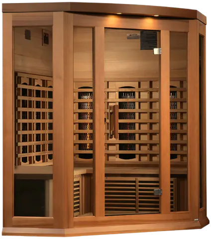 GoldenDesigns MX-M356-01-FS CED Maxxus 3-Person Corner Full Spectrum Near Zero EMF FAR Infrared Sauna (New)