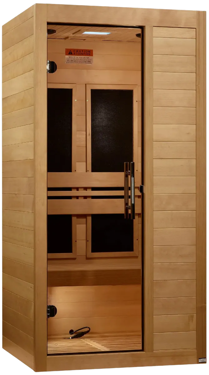 GoldenDesigns S-Line MX-S106-01 Maxxus Low EMF FAR Infrared Sauna Canadian Hemlock (New)