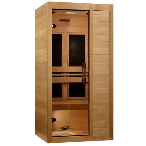 GoldenDesigns S-Line MX-S106-01-ULEMF-Elite Maxxus Ultra Low EMF FAR Infrared Sauna Canadian Hemlock (New)