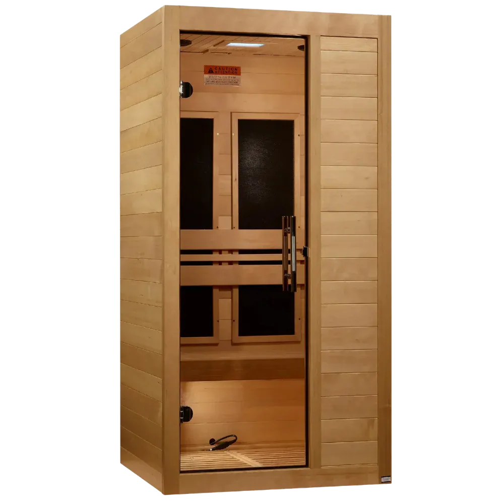 GoldenDesigns S-Line MX-S106-01-ULEMF-Elite Maxxus Ultra Low EMF FAR Infrared Sauna Canadian Hemlock (New)