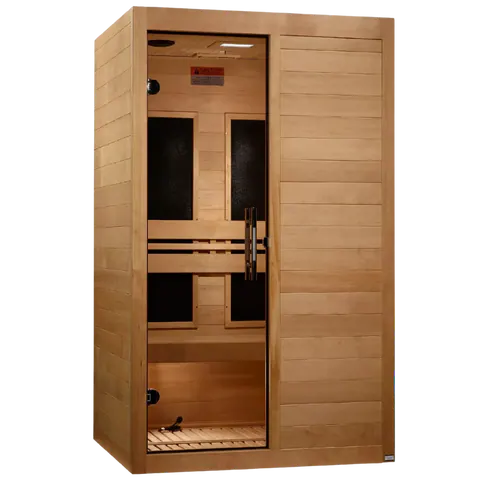 GoldenDesigns S-Line MX-S206-01-ULEMF-Elite Maxxus Ultra Low EMF FAR Infrared Sauna Canadian Hemlock (New)