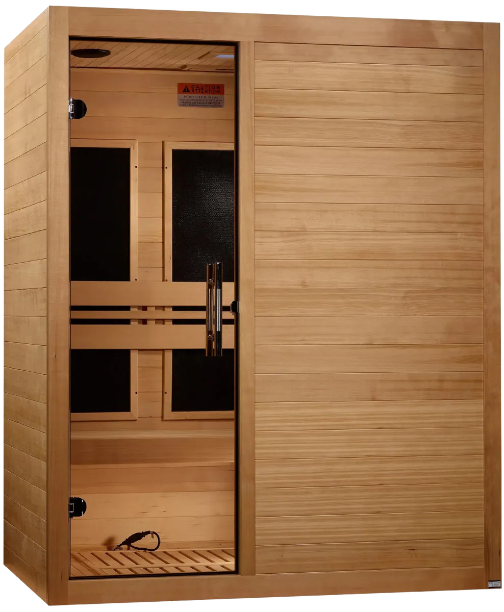 GoldenDesigns S-Line MX-S306-01 Maxxus Low EMF FAR Infrared Sauna Canadian Hemlock (New)