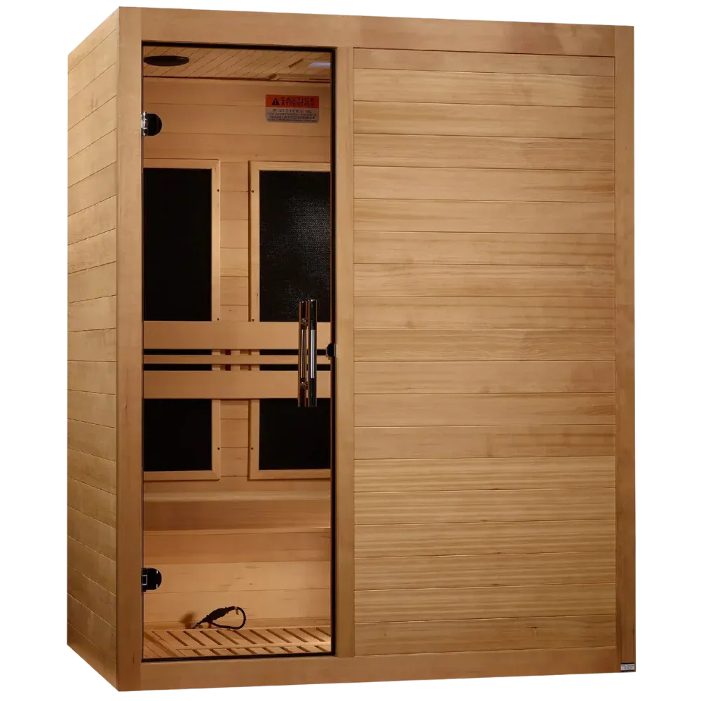 GoldenDesigns S-Line MX-S306-01-ULEMF-Elite Maxxus Ultra Low EMF FAR Infrared Sauna Canadian Hemlock (New)